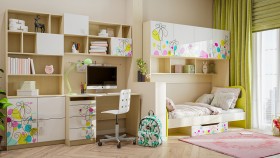 Детская комната Флёр (Белый/корпус Клен) в Шадринске - shadrinsk.katalogmebeli.com | фото
