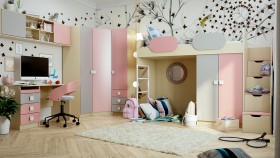 Детская комната Грэйси (Розовый/Серый/корпус Клен) в Шадринске - shadrinsk.katalogmebeli.com | фото