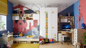 Детская комната Клаксон без машинок (Белый/корпус Клен) в Шадринске - shadrinsk.katalogmebeli.com | фото