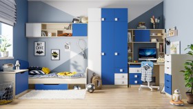 Детская комната Скай (Синий/Белый/корпус Клен) в Шадринске - shadrinsk.katalogmebeli.com | фото