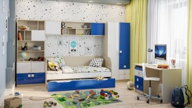 Детская комната Скай Люкс (Синий/Белый/корпус Клен) в Шадринске - shadrinsk.katalogmebeli.com | фото