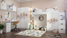 Детская комната Совушки (Белый/корпус Выбеленное дерево) в Шадринске - shadrinsk.katalogmebeli.com | фото