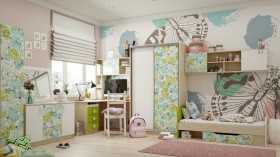 Детская комната Твит (Белый/Зеленый/корпус Клен) в Шадринске - shadrinsk.katalogmebeli.com | фото