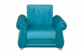Кресло для отдыха "Порто" (велюр киви бирюза / микровельвет крем) в Шадринске - shadrinsk.katalogmebeli.com | фото 3