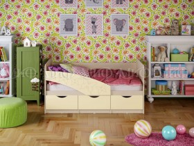 Кровать Бабочки 1,6м (Ваниль матовый) в Шадринске - shadrinsk.katalogmebeli.com | фото