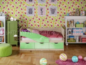 Кровать Бабочки 2,0м (Салатовый металлик) в Шадринске - shadrinsk.katalogmebeli.com | фото