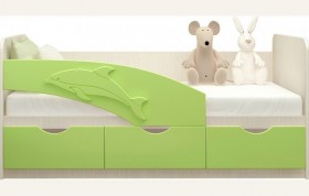 Кровать детская 1,6м Дельфин (Салатовый металлик) в Шадринске - shadrinsk.katalogmebeli.com | фото