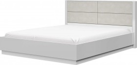 Кровать двойная 1600х2000 Вива (Белый/Белый глянец/Платина) в Шадринске - shadrinsk.katalogmebeli.com | фото
