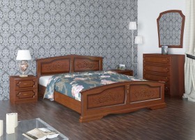 Кровать Елена из массива сосны 1200*2000 Орех в Шадринске - shadrinsk.katalogmebeli.com | фото