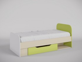 Кровать Эппл 1650х750 (Зеленый/Белый/корпус Клен) в Шадринске - shadrinsk.katalogmebeli.com | фото