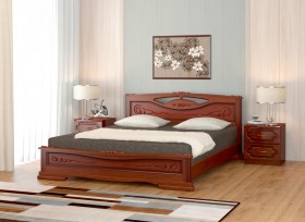 Кровать Карина-7 из массива сосны 1400*2000 Орех в Шадринске - shadrinsk.katalogmebeli.com | фото