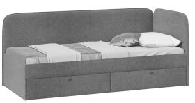 Кровать «Молли» с мягкой обивкой (900) тип 1 (Микровелюр Scandi Graphite 22) в Шадринске - shadrinsk.katalogmebeli.com | фото