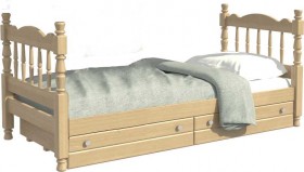 Кровать одинарная Аленка из массива сосны 800*1890 Сосна в Шадринске - shadrinsk.katalogmebeli.com | фото