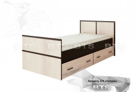 Кровать Сакура с настилом и ящиками 0,9 (Венге/Лоредо) в Шадринске - shadrinsk.katalogmebeli.com | фото