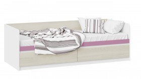 Кровать «Сканди» с 2 ящиками Дуб Гарден/Белый/Лиловый в Шадринске - shadrinsk.katalogmebeli.com | фото