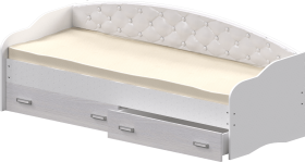 Кровать Софа-7 с мягкой спинкой (800х1900) Белый в Шадринске - shadrinsk.katalogmebeli.com | фото