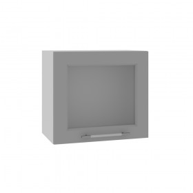 Квадро ВПГС 500 шкаф верхний горизонтальный со стеклом высокий (Ваниль кожа/корпус Серый) в Шадринске - shadrinsk.katalogmebeli.com | фото