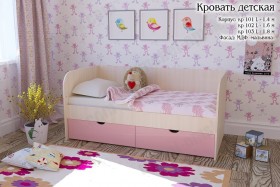 Мальвина Кровать детская 2 ящика 1.6 Розовыйй глянец в Шадринске - shadrinsk.katalogmebeli.com | фото