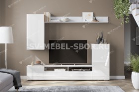 Мебель для гостиной МГС 4 (Белый/Белый глянец) в Шадринске - shadrinsk.katalogmebeli.com | фото