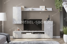 Мебель для гостиной МГС 4 (Белый/Цемент светлый) в Шадринске - shadrinsk.katalogmebeli.com | фото