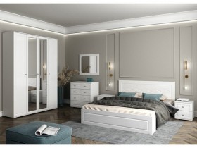 Модульная спальня Барселона (Белый/Белый глянец) в Шадринске - shadrinsk.katalogmebeli.com | фото