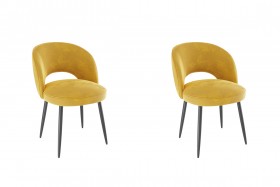 Набор стульев Моли 2 шт (жёлтый велюр/черный) в Шадринске - shadrinsk.katalogmebeli.com | фото