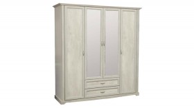 Шкаф для одежды "Сохо" (бетон пайн белый/2 ящика/зеркало) в Шадринске - shadrinsk.katalogmebeli.com | фото