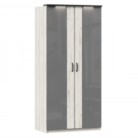Техно ЛД 678.130.000.007 Шкаф 2-хстворчатый с комбинированными дверями (Дуб Крафт белый/Серый шифер) в Шадринске - shadrinsk.katalogmebeli.com | фото