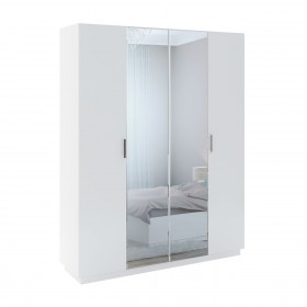 Шкаф с зер. 4 двери М22 Спальня Тиффани (белый текстурный) в Шадринске - shadrinsk.katalogmebeli.com | фото
